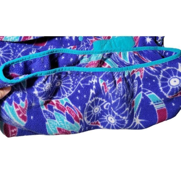 Patagonia Synchilla Pullover Jacket Womens Small Snap T Moon Owl Blue Fleece GUC - Picture 7 of 16